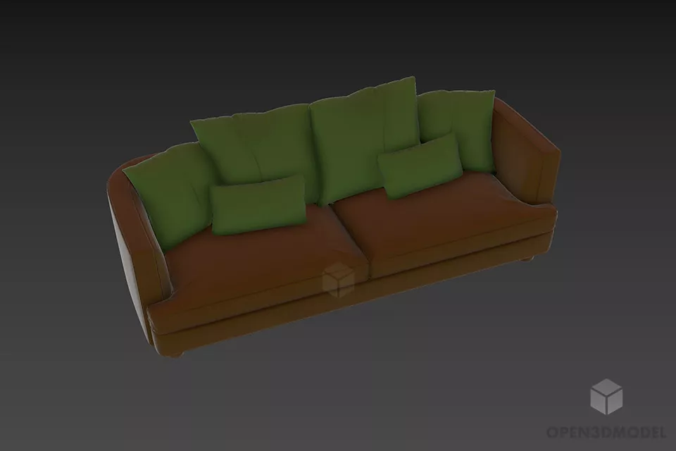 Daybed Sofa With Pillow 3d model