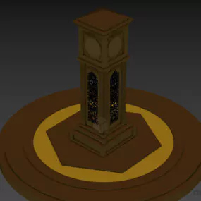 Building Clock Tower Street Temple 3d model