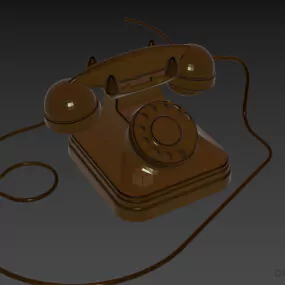Rotary Vintage Phone 3d model