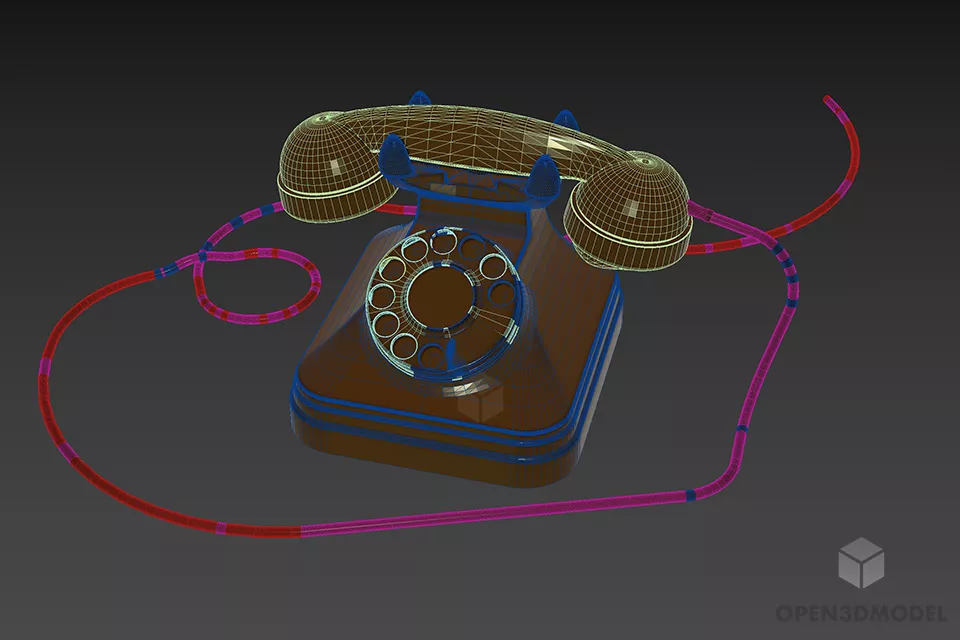Rotary Vintage Phone 3d model 3