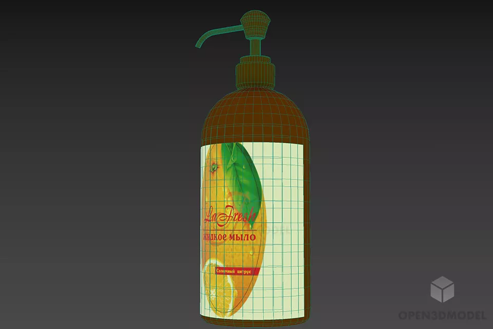 Bathroom Plastic Soap Bottle 3d model 2