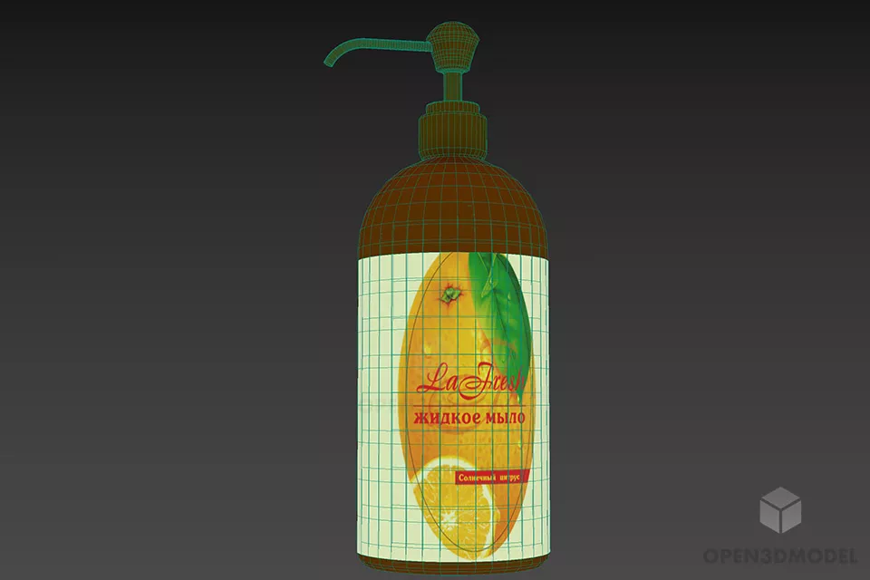 Bathroom Plastic Soap Bottle 3d model 3
