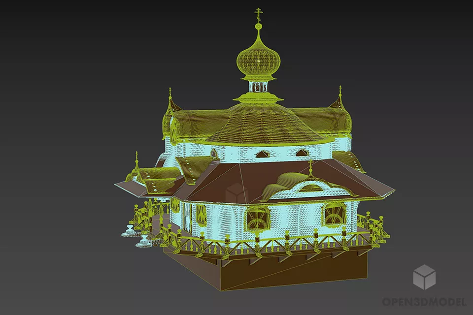 Antique Church Onion Dome 3d model 2
