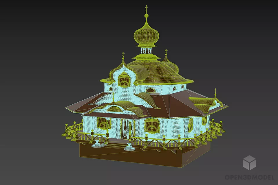 Antique Church Onion Dome 3d model 3