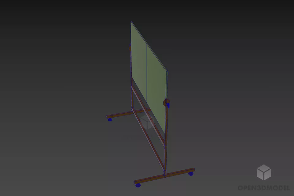 School Chalk Board With Stand 3d model 3
