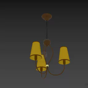 Pendant Lamp Three Shade With Chain Hanger 3d model