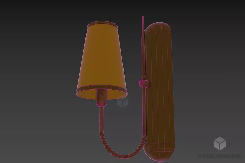 Modern Sconce Lamp With Cone Shade 3d model 2