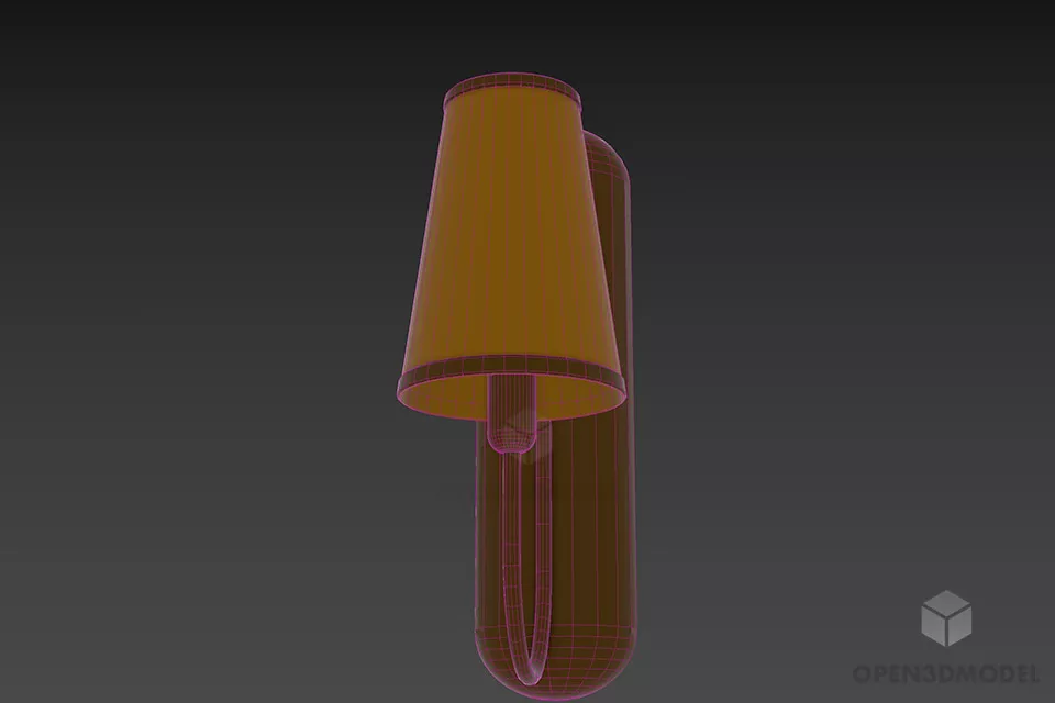 Modern Sconce Lamp With Cone Shade 3d model 3