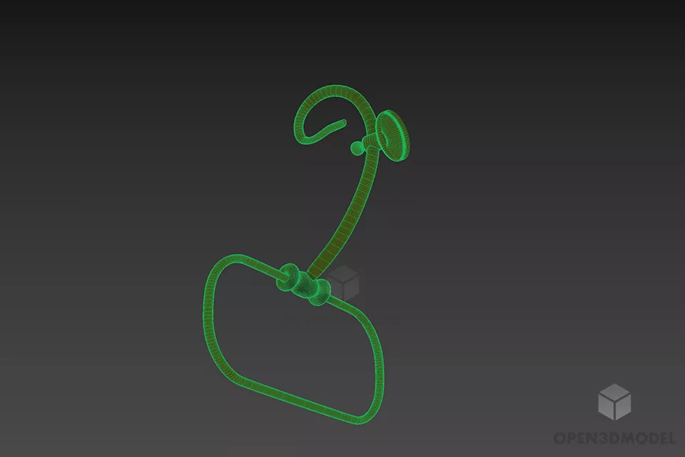 Bathroom Steel Hanger Rack 3d model 2