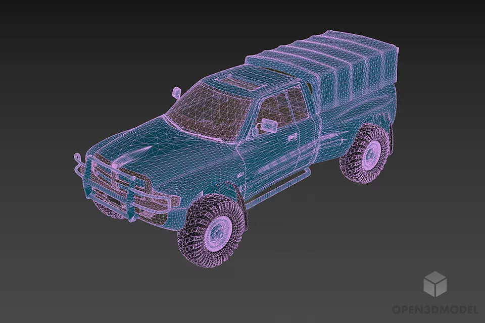 Army Truck, Dodge Vehicle 3d model 2