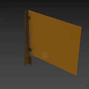 Glass Fence With Side Frame 3d model