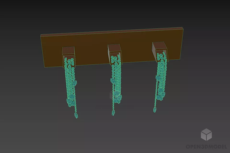 Sconce Lamp With Waterfall Shade 3d model 3