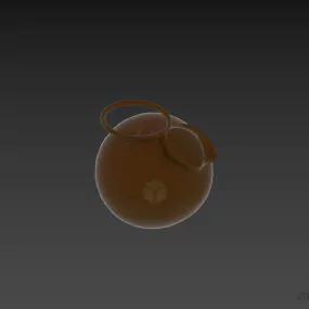 Sphere Art Vase With Circular Handle 3d model