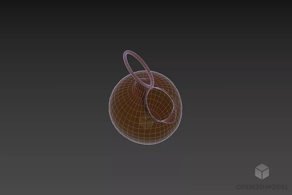 Sphere Art Vase With Circular Handle 3d model 3