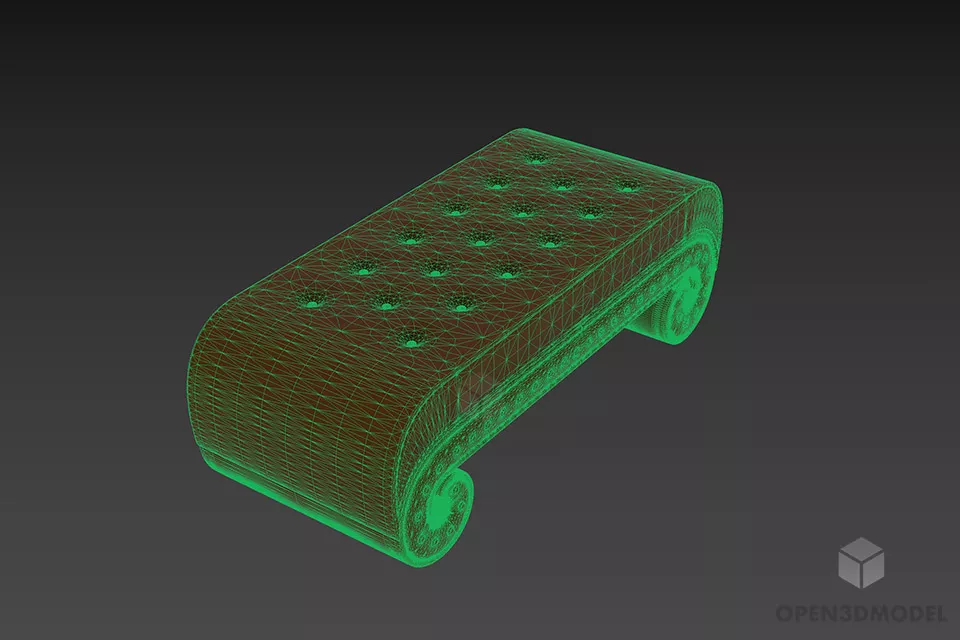 Boutique Brown Seat Smooth Edge 3d model 2
