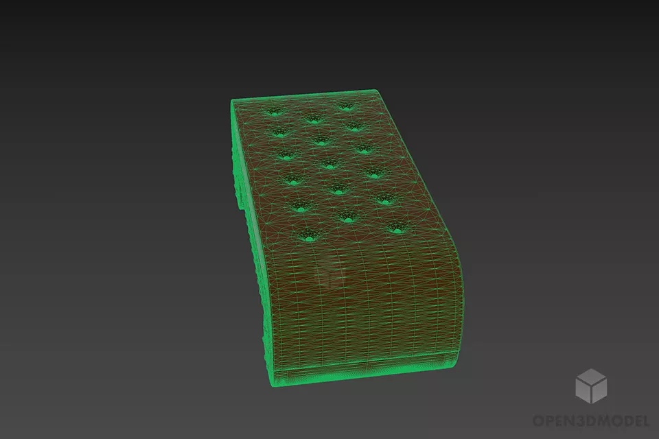 Boutique Brown Seat Smooth Edge 3d model 3