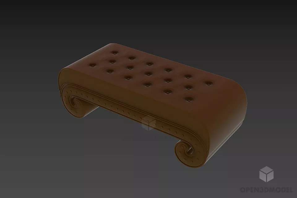 Bar Chair With Wooden Curved Seat 3d model