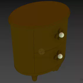 Small Oval Locker Boutique Carved Style 3d model