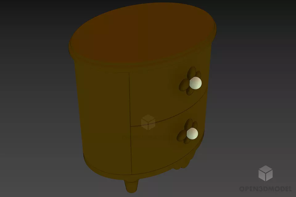 Locker Antique Style Furniture 3d model