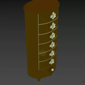 Tall Oval Locker With Locker And Handle 3d model