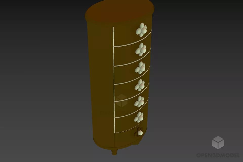 Silver Handle With Decorative 3d model