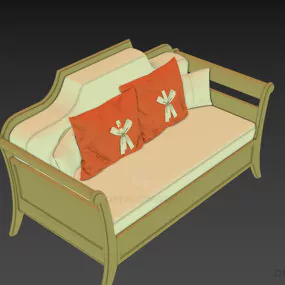Antique Sofa Camel Back 3d model