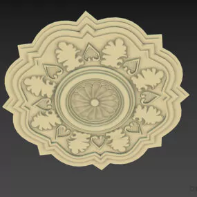 Ceiling Rosette Carved Floral Shape 3d model