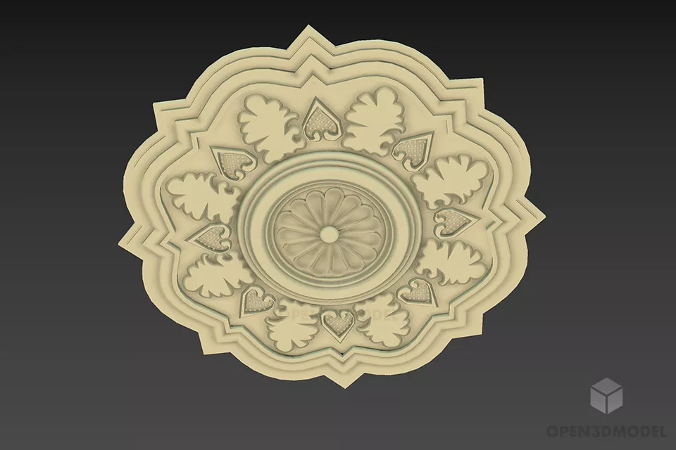 Circle Rosette Decorative 3d model
