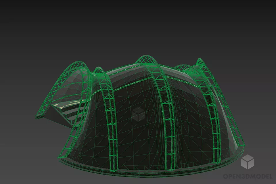 Outdoor Tent Tensile 3d model 2
