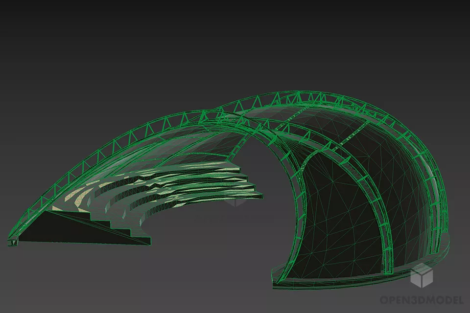 Outdoor Tent Tensile 3d model 3