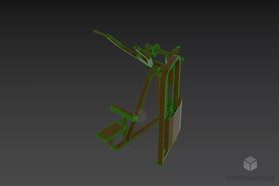 Gym Accessories Pulldown Equipment 3d model 2