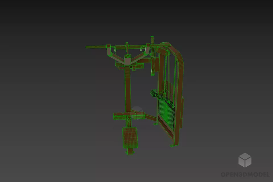 Gym Accessories Pulldown Equipment 3d model 3
