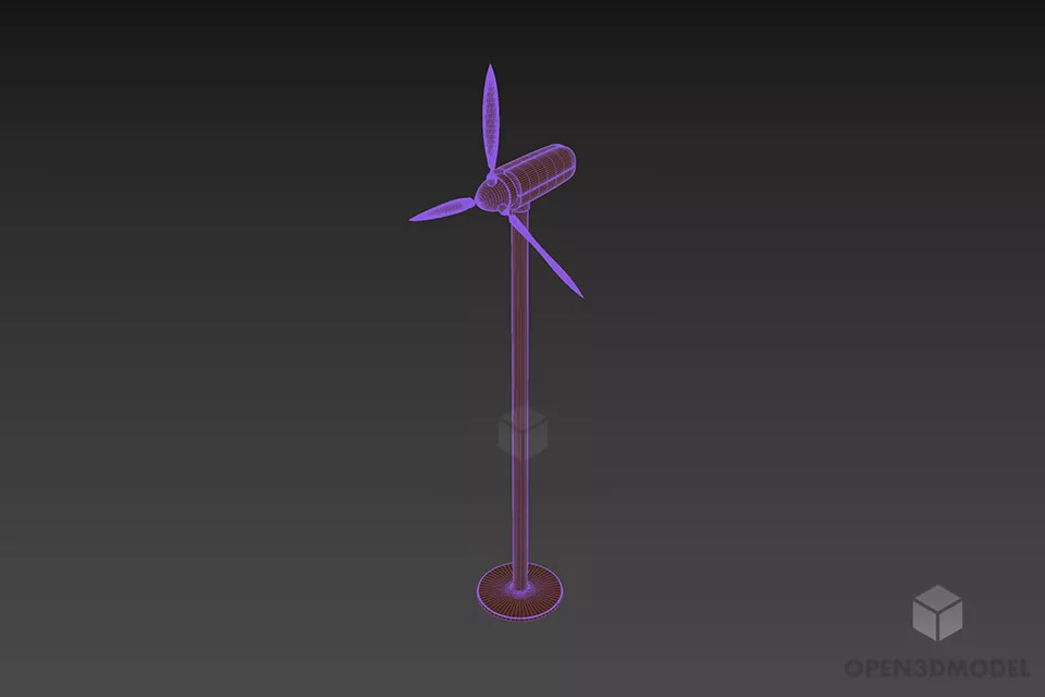 Small Turbine Wind Propeller 3d model 2