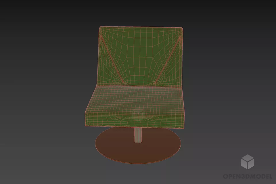 Salon Fixed Leg Upholstery Chair 3d model 3