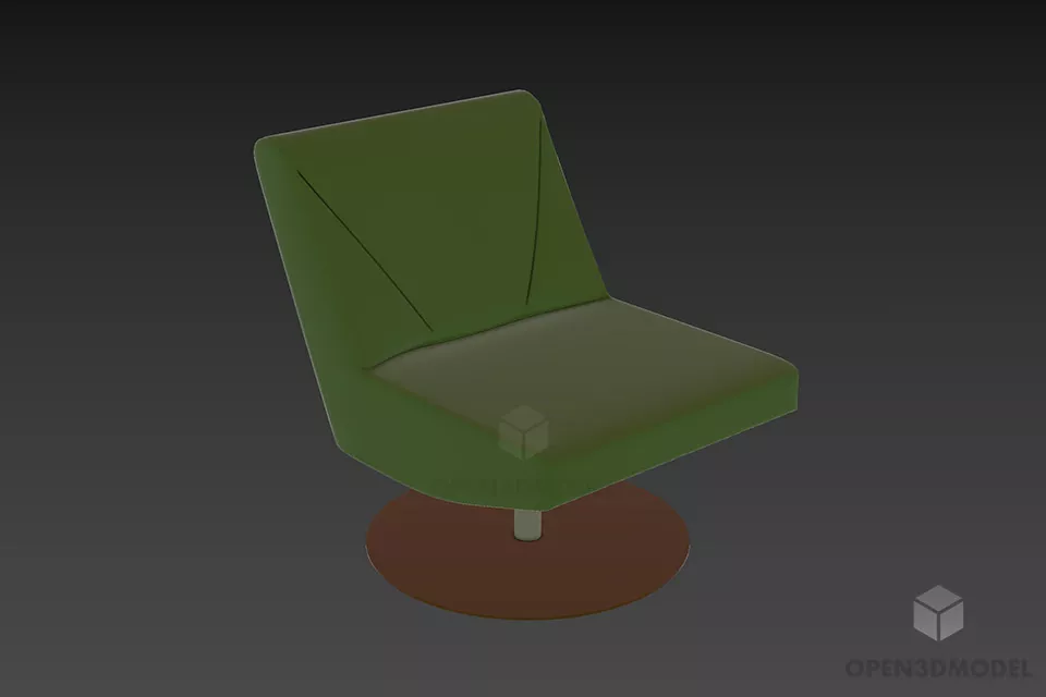 Upholstered Armchair Cylinder Shape 3d model