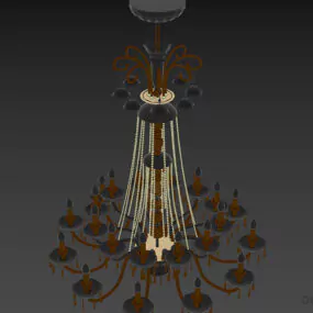Large Candle Chandelier Italian Lamp 3d model