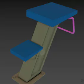 Fixed Leg Seat Stool 3d model