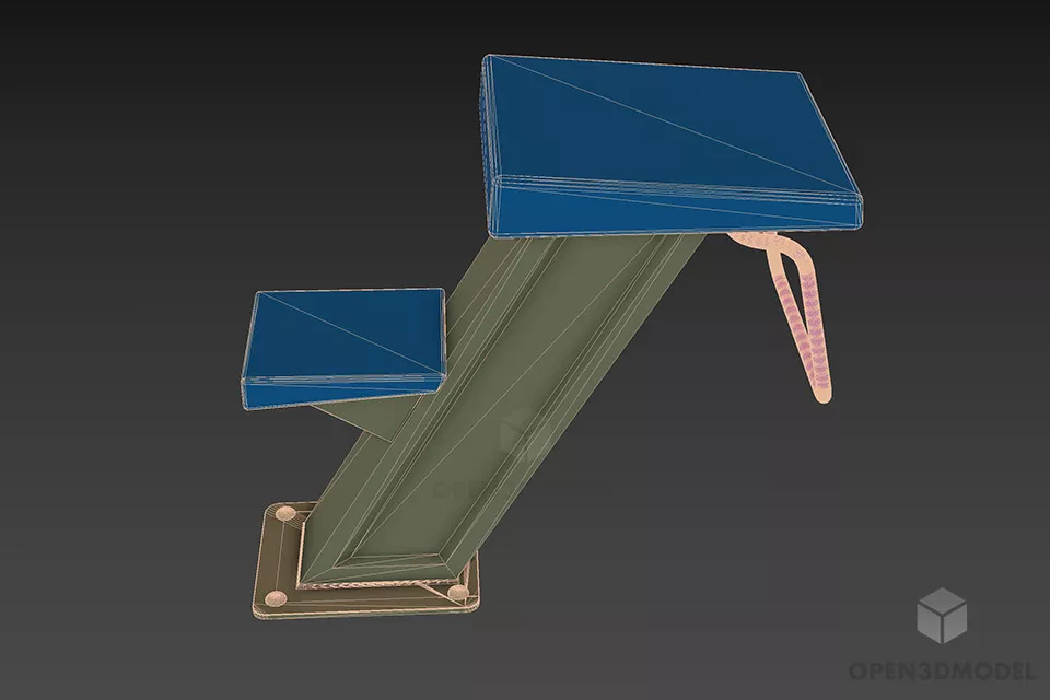 Fixed Leg Seat Stool 3d model 3