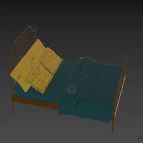 Steel Bed Ikea 3d model
