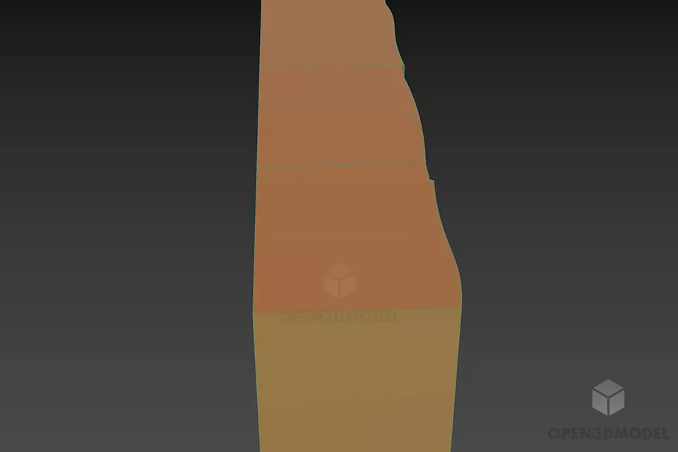 Side Locker Morelator With Curved Door 3d model 3