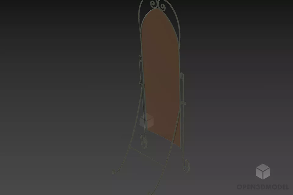 Mirror On Wardrobe Door 3d model