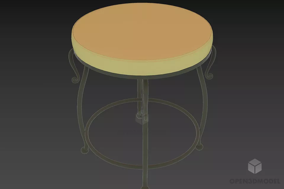 Small Bar Chair With Wheels 3d model