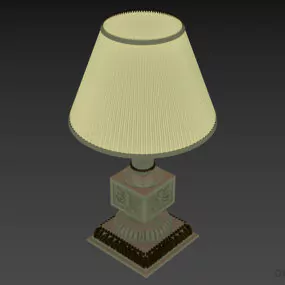 Hotel Boutique Lamp With Golden Carved Decoration 3d model