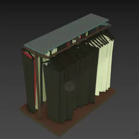Fashion Shop Clothes Hanger Rack 3d model