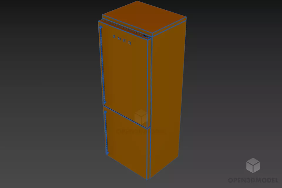 Germany Refrigerator Smeg 3d model 2