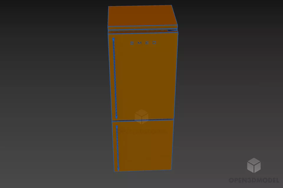 Germany Refrigerator Smeg 3d model 3