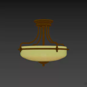 Round Ceiling Lamp Palladian Bronze Frame 3d model