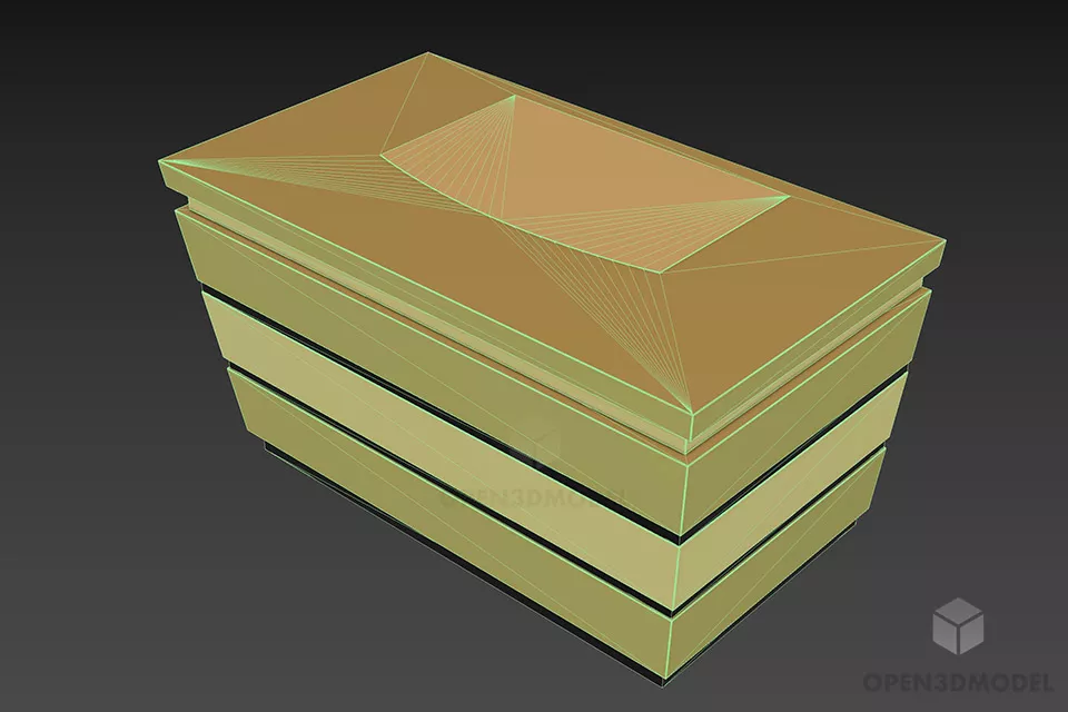 Brown Table Simple Shape Furniture 3d model 2