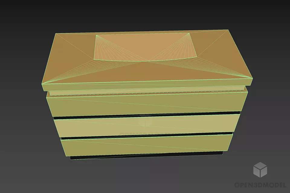Brown Table Simple Shape Furniture 3d model 3