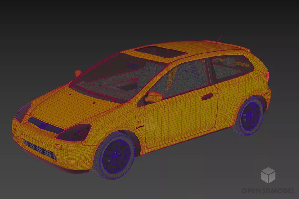 Honda Civic Sedan Car 3d model 2